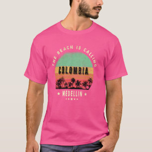 Medellín Colombia Handflatan Träd Beach Sunset T Shirt