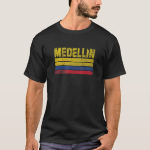 Medellin Colombia Land Retro Flagg for Colomb T Shirt