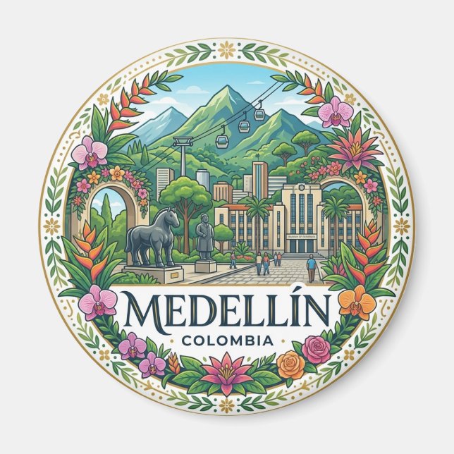 Medellín Colombia Magnet (Framsidan)