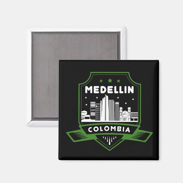 Medellin Colombia Skyline Acrylic Wall Art Magnet (Front/Back)