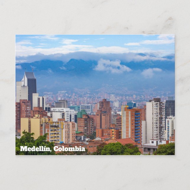 Medellín, Colombia Skyline Vykort (Framsida)