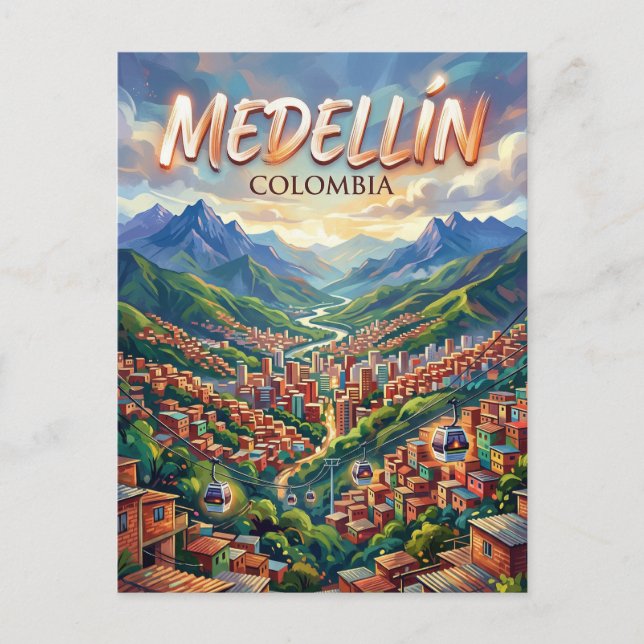 Medellín Colombia Vykort (Framsida)