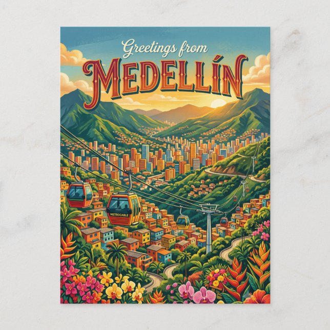 Medellín Colombia Vykort (Framsida)