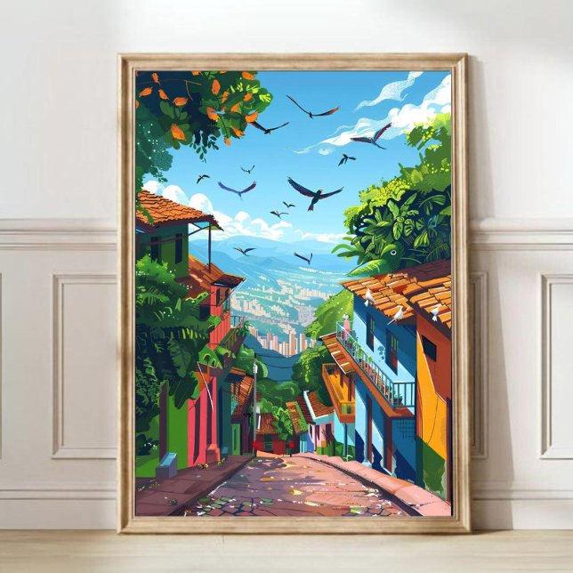 Medellín Tryck Colombia Illustration Medellin Resa (Skapare uppladdad)