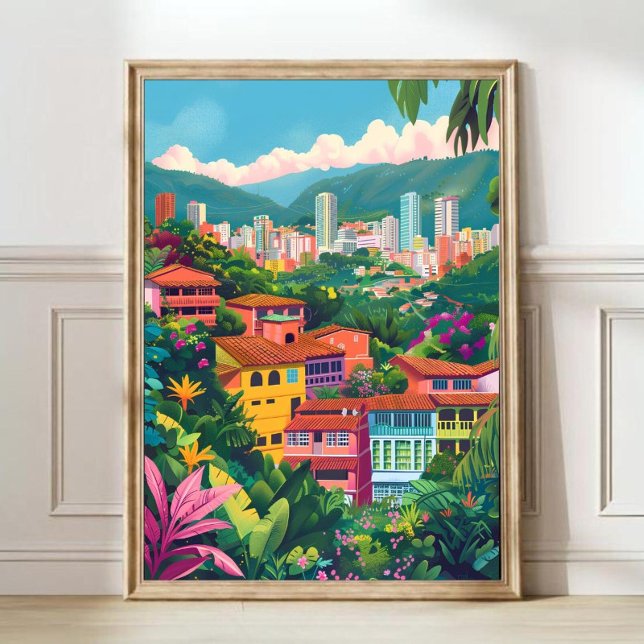 Medellín Tryck Colombia Illustration Medellin Resa (Skapare uppladdad)