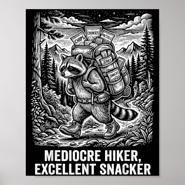 Medelmåttig vandrare utmärkt snackare rolig tvättb poster (Framsidan)