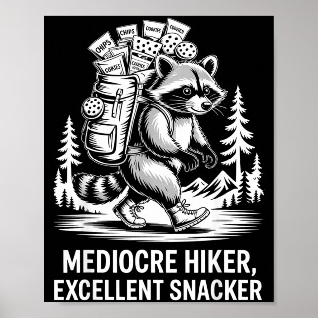 Medelmåttig vandrare utmärkt snacker rolig tvättbj poster (Framsidan)