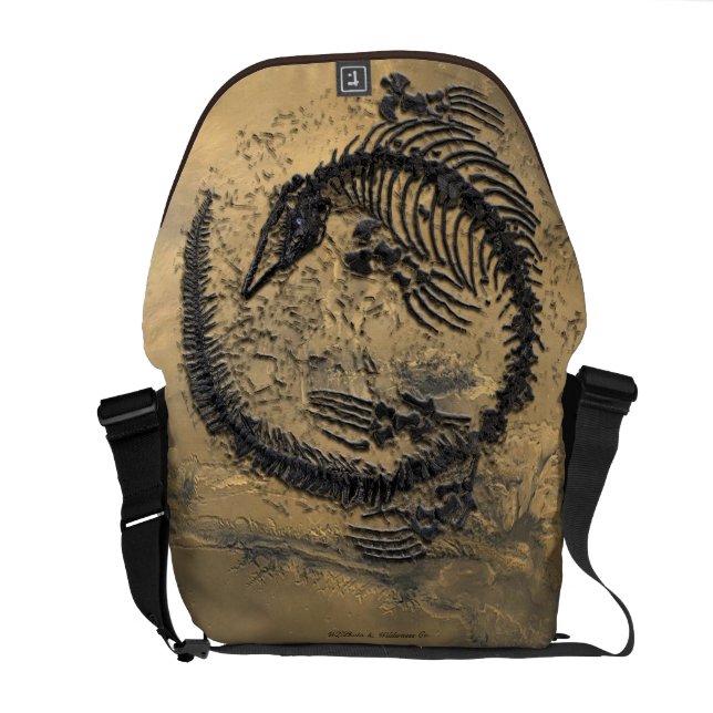 MedelRickshawmessenger bag för fossil- Dinosaur Kurir Väska (Öppen Baksida)