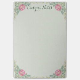 Medelrosan blomstrar 4x6 post-it block