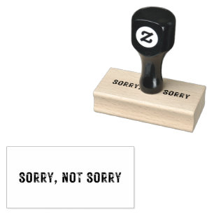 MEDELSORRY, EJ SORRY Rubber Frimärke Stämpel