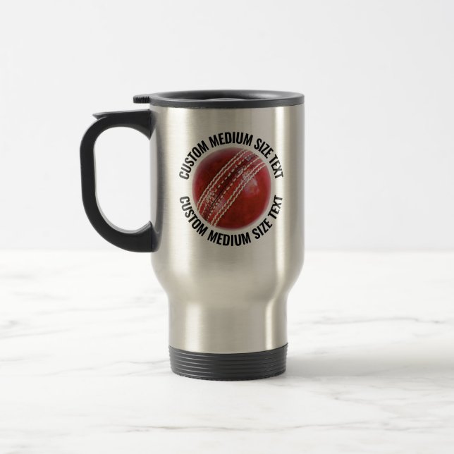 Medelstor Personlig Text Anpassad Cricket Resemugg (Vänster)