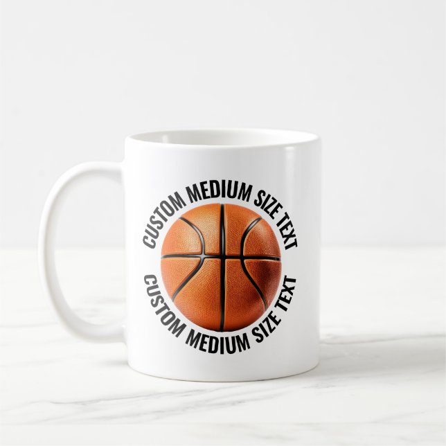 Medelstor Personlig Text Basket 3,3dl. Anpassad Kaffemugg (Vänster)