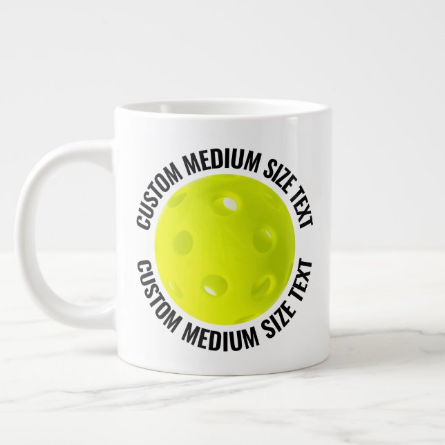 Medelstor Personlig Text Jätte Pickleball Mugg Jumbo Mugg (Vänster)