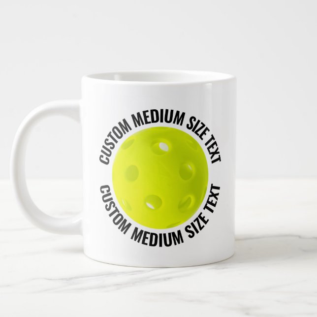 Medelstor Personlig Text Pickleball Anpassad Jumbo Mugg (Vänster)