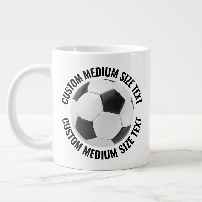 Medelstor Personlig Text Stor Fotbollsmugg Jumbo Mugg (Vänster)