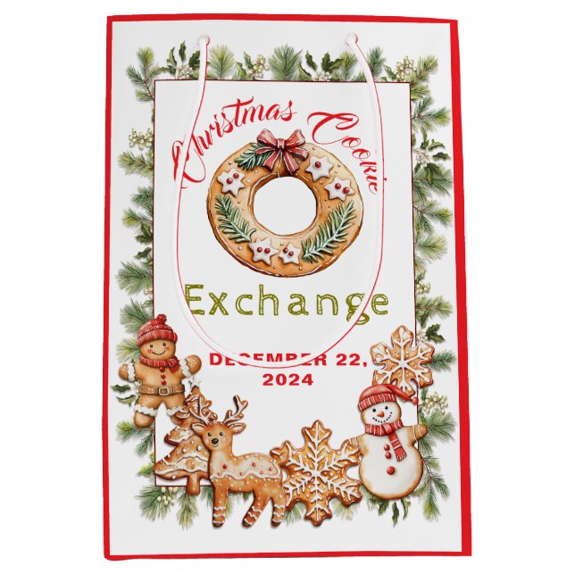 Medelstor presentpåse för Cookie Exchange (Framsidan)