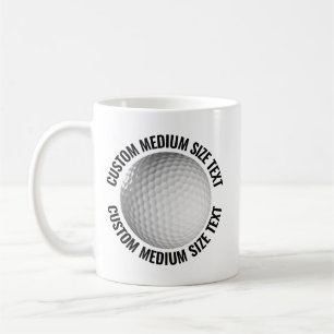 Medelstor text 330ml Personlig golfmugg Kaffemugg