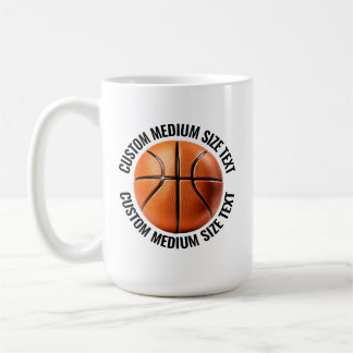 Medelstor text 450ml Personlig basketbollsmugg Kaffemugg