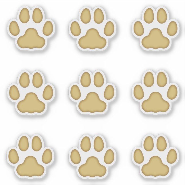 Medelstora kattklövar Tan Djurspår Dekaler (Framsida)
