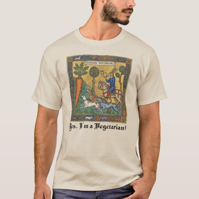 Medeltida absurditet: Haren jagar moroten T Shirt (Framsida)
