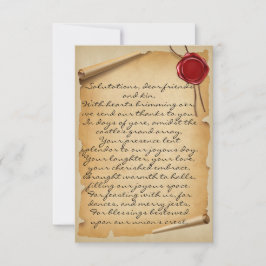 Medeltida åldrande rullvaxsigill Bröllop Tack Kort