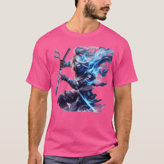 Medeltida anime svärd fighter rolig t shirt