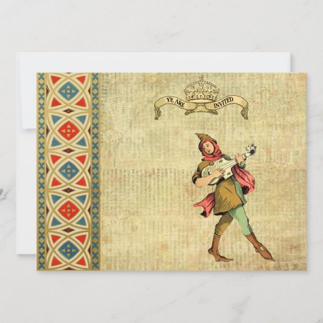 Medeltida bard bröllopsinbjudningar inbjudningar (Framsida)