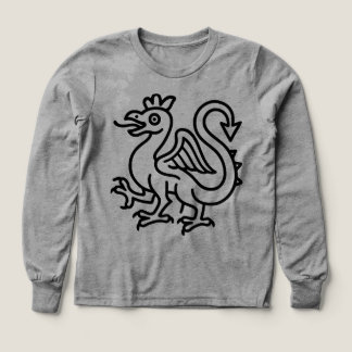 Medeltida Basilisk Sigill Fantasi Heraldik Mytisk T Shirt