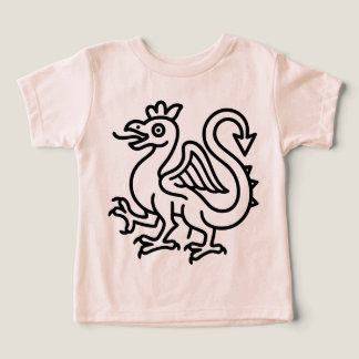 Medeltida Basilisk Sigill Fantasi Heraldik Mytisk T Shirt
