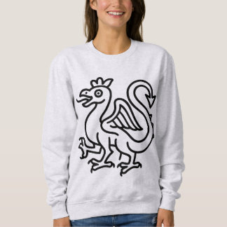 Medeltida Basilisk Sigill Fantasi Heraldik Mytisk T Shirt