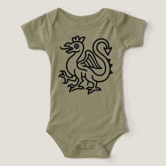 Medeltida Basilisk Sigill Fantasi Heraldik Mytolog T Shirt