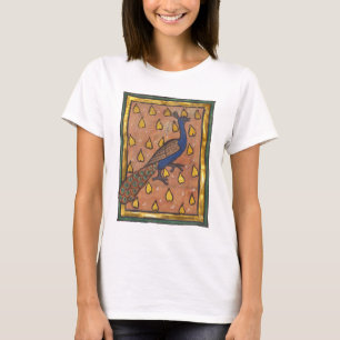 Medeltida Bestiarium Påfågel c. 1270 T Shirt