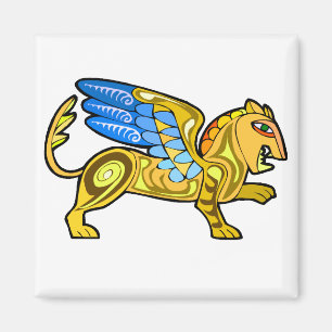 Medeltida bevingada lejona Gryphon Magnet
