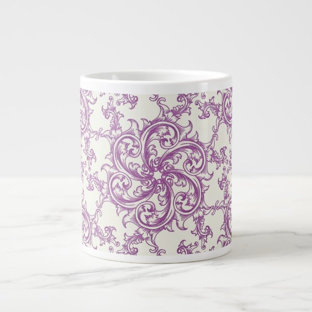 medeltida blomster mönster kaffekopp jumbo mugg (Framsidan)