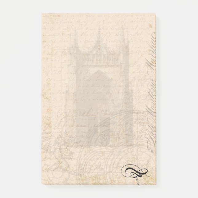 Medeltida Brevhuvud - Palimpsest Post-it Block (Framsida)