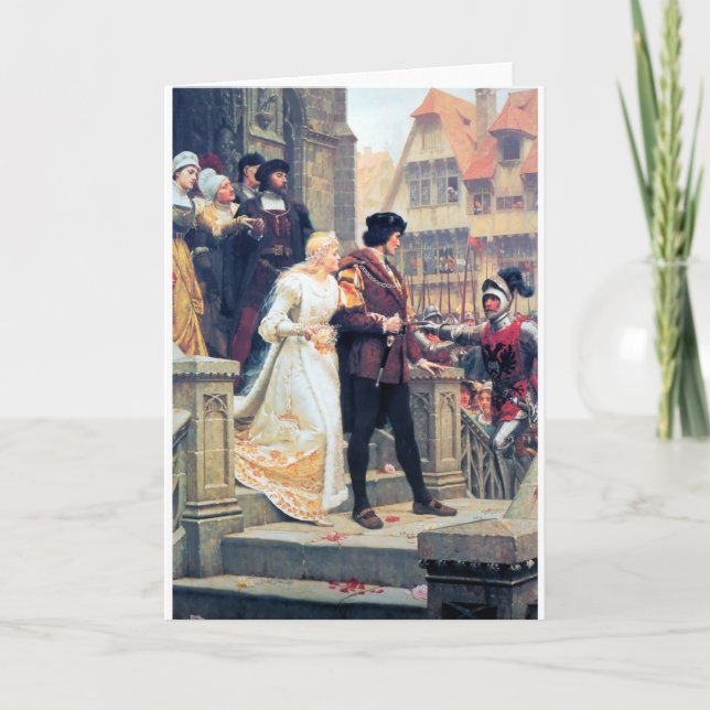 Medeltida bröllopromantik kort (Framsida)