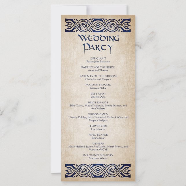 Medeltida Bröllopsprogram (Baksida)