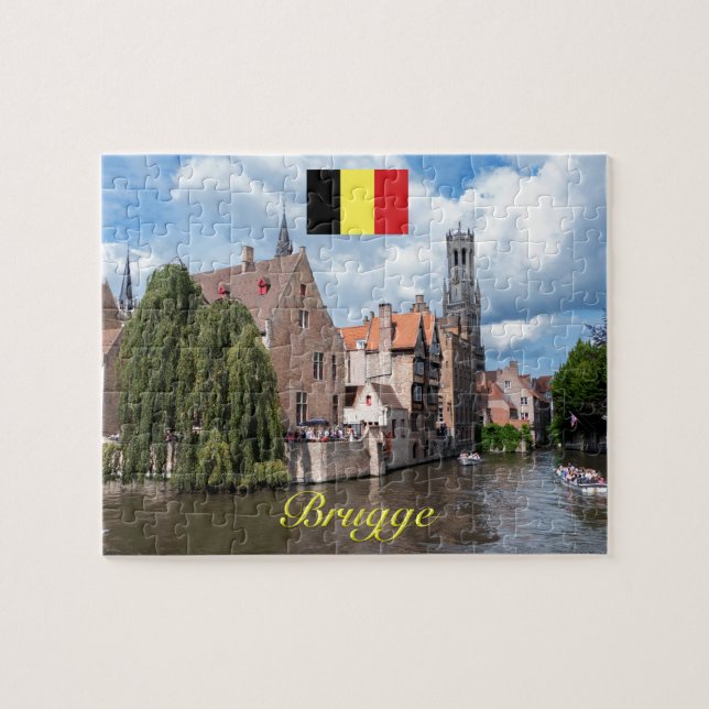 Medeltida Brugge - Pro foto Pussel (Horisontell)