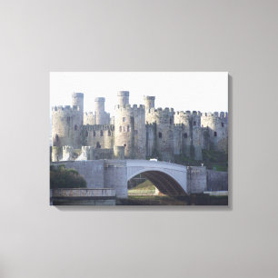 Medeltida Conwy slottkanfas Canvastryck