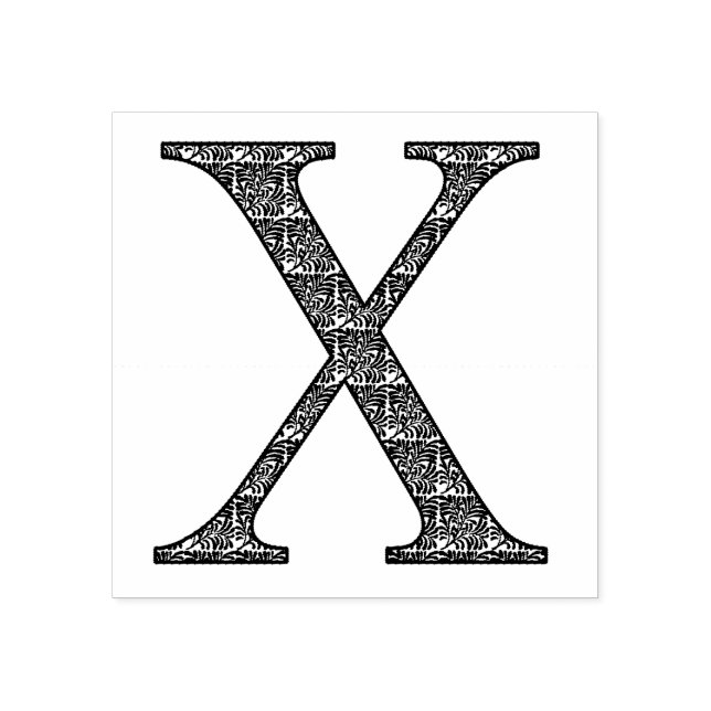 Medeltida Damaskusmonogram Bokstav X Stämpel (Tryck)