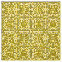 Medeltida damast Fleur-de-lis, senapsgultt guld