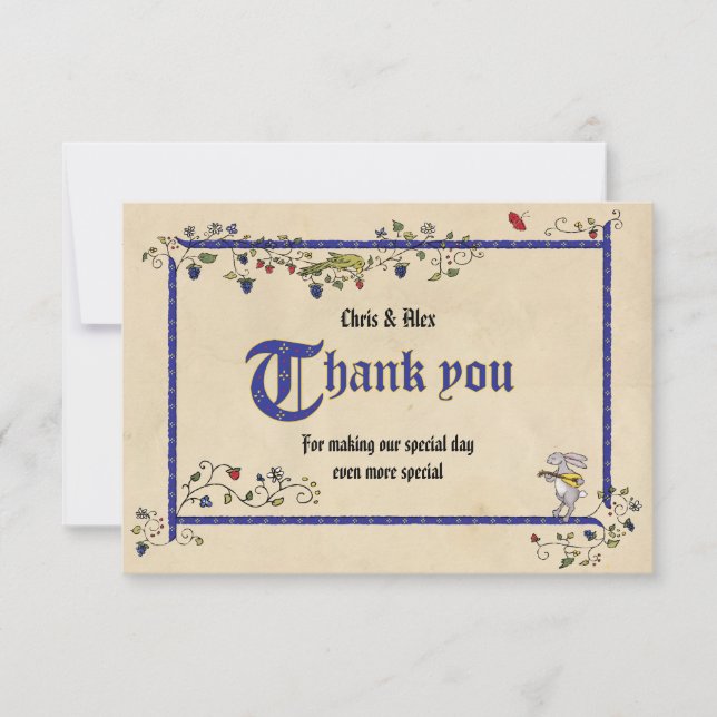 Medeltida djur tackar er platta kort (Framsida)