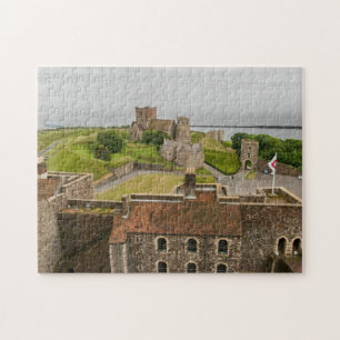 Medeltida Dover slott Kent England Pussel