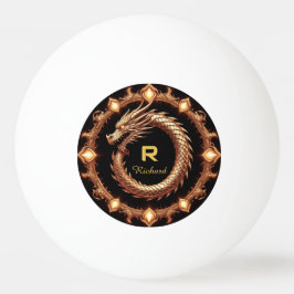 🐉 Medeltida Drak-Kam Emblem Ring Ram Namn 🐉 Pingisboll
