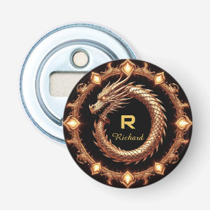🐉 Medeltida Drak-Kam Emblem Ring Ram Namnskylt 🐉 Flasköppnare