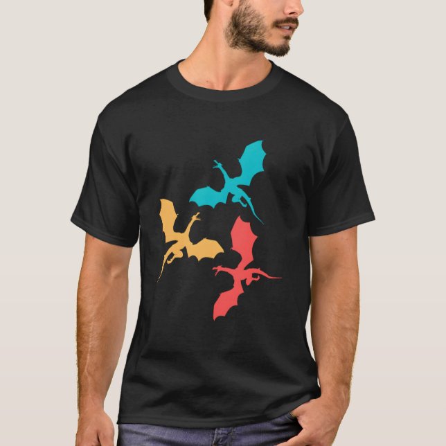 Medeltida Drakar Fantasy Djur Ungdom T Shirt (Framsida)