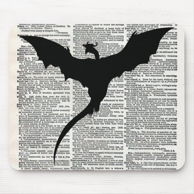 Medeltida drake för vintageordbokpapper musmatta (Framsidan)