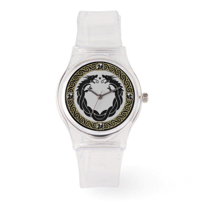 Medeltida elddrakeurverk armbandsur (Framsida)