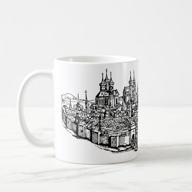Medeltida Erfurt Premiumkrönika över Thüringen Kon Kaffemugg (Vänster)