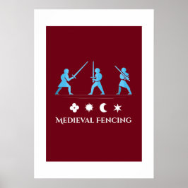 Medeltida Fäktning – Minimal Knight Guards Affisch